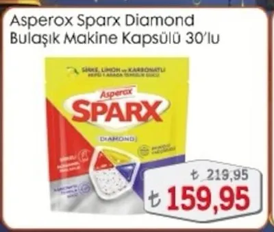 Asperox Sparx Diamond Bulaşık Makine Kapsülü 30'Lu