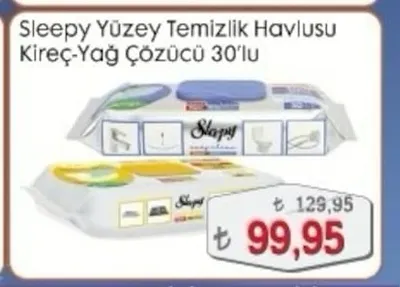 Sleepy Yüzey Temizlik Havlusu Kireç-Yağ Çözücü 30'Lu