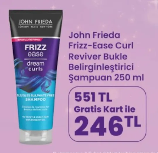 John Frieda Frizz-Ease Curl Reviver Bukle Belirginleştirici Şampuan 250 Ml