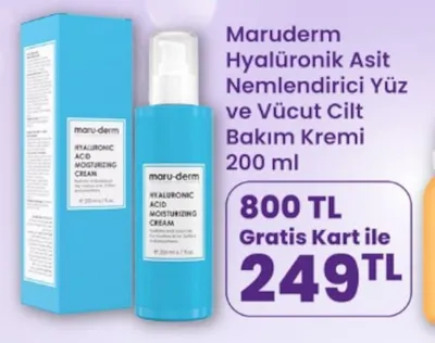 Maruderm Hyalüronik Asit Nemlendirici Yüz Ve Vücut Cilt Bakım Kremi 200 Ml