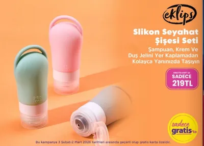 Eklips Silikon Seyahat Şişesi Seti