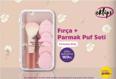 Eklips Fırça + Parmak Puf Seti