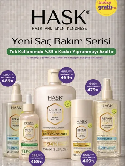 Hask Repair Series Argan Yağlı Saç Bakım Yağı 120Ml