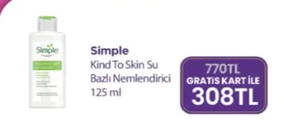 Simple Kind To Skin Su Bazlı Nemlendirici 125 Ml