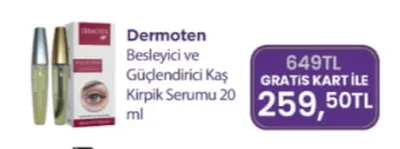 Dermoten Besleyici Ve Güçlendirici Kaş Kirpik Serumu 20 Ml