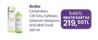 Bolbe Canlandırıcı, Cilt Tonu Eşitleyici, Gözenek Sıkılaştırıcı Aha-Bha Tonik 200 Ml