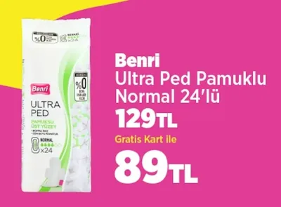 Benri Ultra Ped Pamuklu Normal 24'Lü