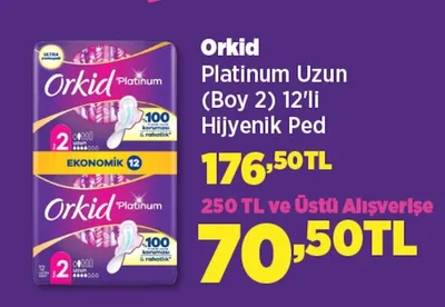 Orkid Platinum Uzun (Boy 2) 12'Li Hijyenik Ped