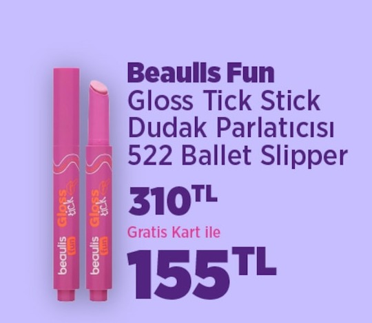 Beaulls Fun Gloss Tick Stick Dudak Parlatıcısı 522 Ballet Slipper