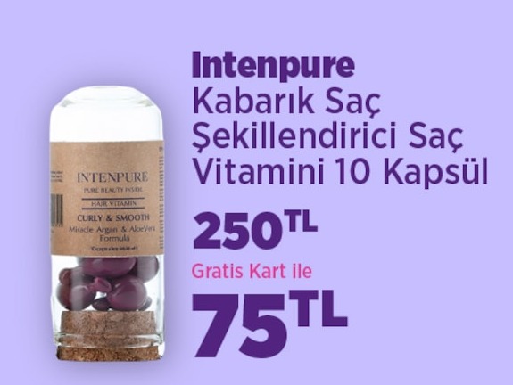 Intenpure Kabarık Saç Şekillendirici Saç Vitamini 10 Kapsül