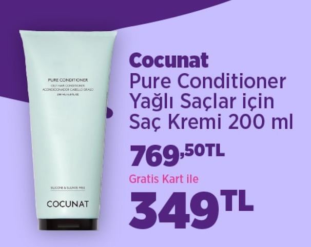 Cocunat Pure Conditioner Yağlı Saçlar İçin Saç Kremi 200 Ml