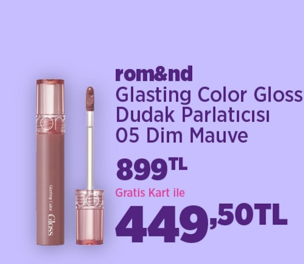 Rom&Nd Glasting Color Gloss Dudak Parlatıcı 05 Dim Mauve