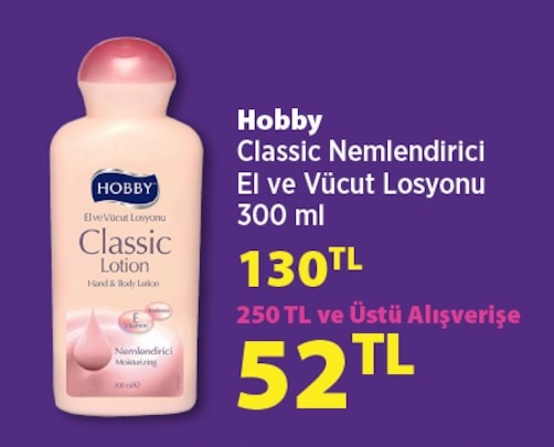 Hobby Classic Nemlendirici El Ve Vücut Losyonu 300 Ml