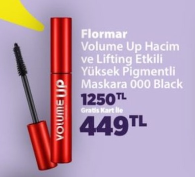 Flormar Volume Up Hacim Ve Lifting Etkili Yüksek Pigmentli Maskara 000 Black