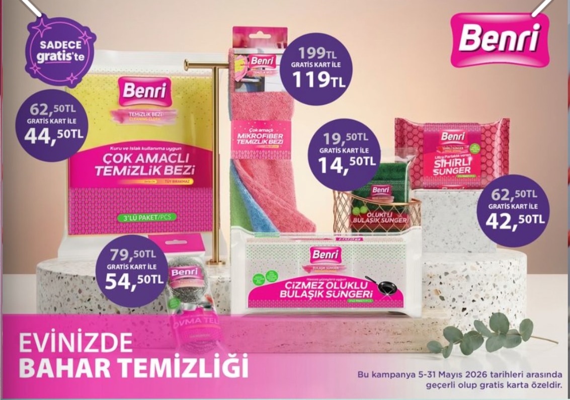 Benri Çok Amaçlı Temizlik Bezi 3 Lü Paket / Pcs