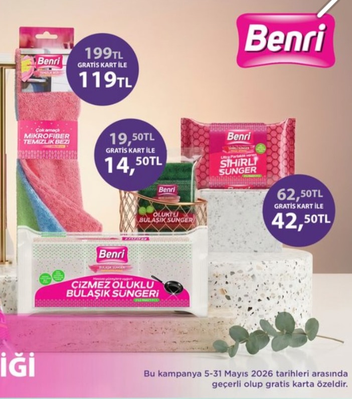 Benri Cizmez Oluklu Bulasik Sungeri