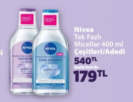 Nivea Tek Fazlı Micellar 400 Ml Çeşitleri/Adedi