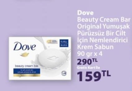 Dove Beauty Cream Bar Original Yumuşak Pürüzsüz Bir Cilt İçin Nemlendirici Krem Sabun 90 Gr X 4