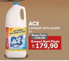 Ace Çamaşır Suyu Klasik 5 L