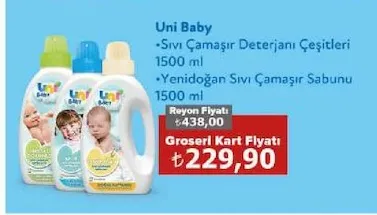 Uni Baby Sıvı Çamaşır Deterjanı Çeşitleri 1500 Ml