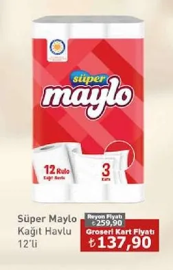 Süper Maylo Kağıt Havlu 12'Li
