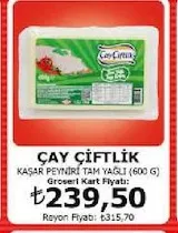 Çay Çiftlik Kaşar Peyniri Tam Yağlı (600 G)