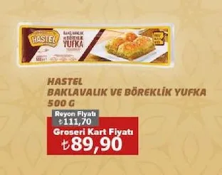 Hastel Baklavalik Ve Börekli̇K Yufka 500 G