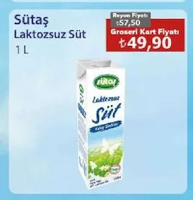 Sütaş Laktozsuz Süt 1 L