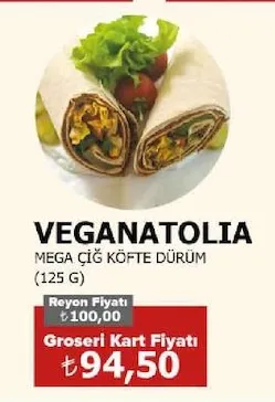 Veganatolia Mega Çi̇Ğ Köfte Dürüm (125 G)