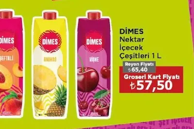 Dimes Nektar İçecek Çeşitleri 1 L