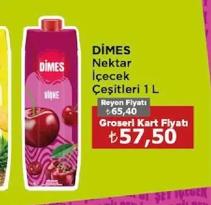 Dimes Nektar İçecek Çeşitleri 1 L