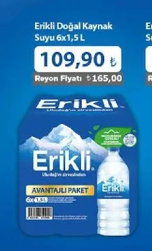 Erikli Doğal Kaynak Suyu 6X1,5 L