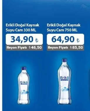 Erikli Doğal Kaynak Suyu Cam 330 Ml