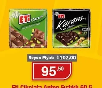 Eti Çikolata Antep Fıstıklı 60 G