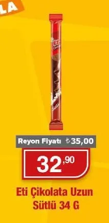 Eti Çikolata Uzun Sütlü 34 G