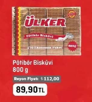 Ülker Pötibör Bisküvi 800 G