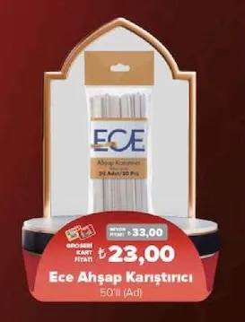 Ece Ahşap Karıştırıcı 50'Li (Ad)