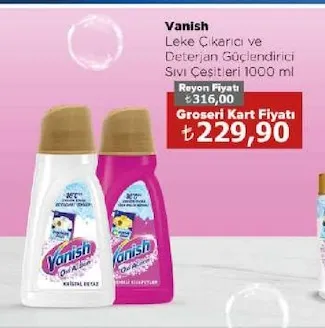 Vanish Leke Çıkarıcı Ve Deterjan Güçlendirici Sıvı Çeşitleri 1000 Ml