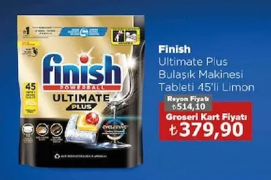 Finish Ultimate Plus Bulaşık Makinesi Tableti 45'Li Limon