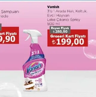 Vanish 3'Ü 1 Arada Halı, Koltuk, Evcil Hayvan Leke Çıkarıcı Sprey 500 Ml