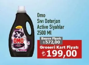 Omo Sıvı Deterjan Active Siyahlar 2500 Ml
