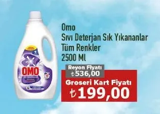 Omo Sıvı Deterjan Sık Yıkananlar Tüm Renkler 2500 Ml