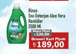 Rinso Sıvı Deterjan Aloe Vera Renkliler 2500 Ml