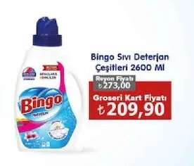 Bingo Sıvı Deterjan Çeşitleri 2600 Ml