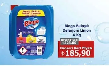 Bingo Bulaşık Deterjanı Limon 4 Kg