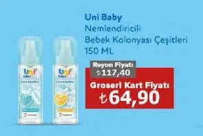 Uni Baby Nemlendirici Bebek Kolonyası Çeşitleri 150 Ml