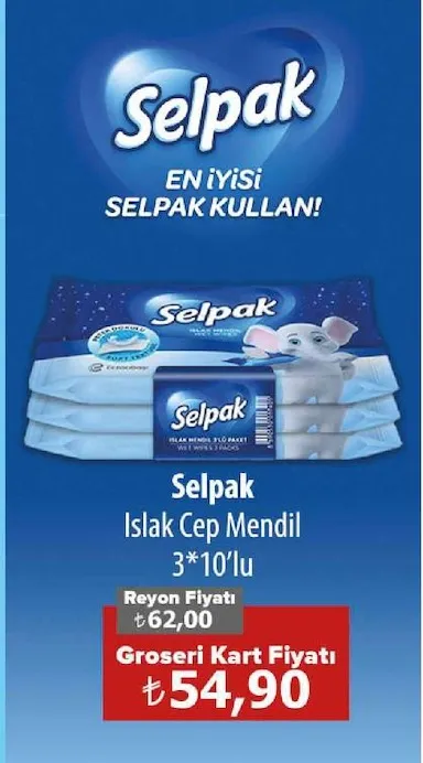 Selpak Islak Cep Mendil 3*10'Lu