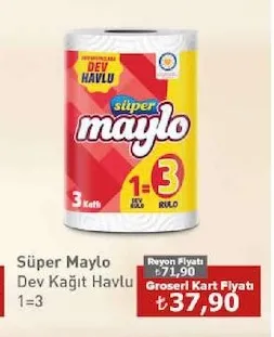 Süper Maylo Dev Kağıt Havlu 1=3