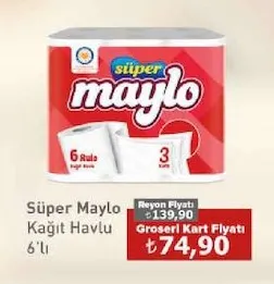 Süper Maylo Kağıt Havlu 6'Lı