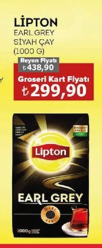 Lipton Earl Grey Siyah Çay (1000 G)